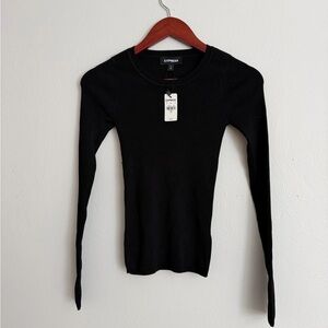 Express Women's Black Long Sleeve Top